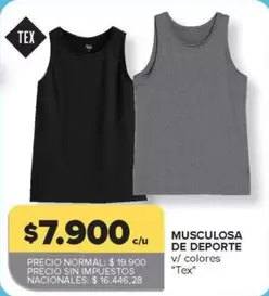 Musculosa de deporte