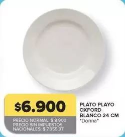 Oxford - PLATO PLAYO BLANCO 24 CM