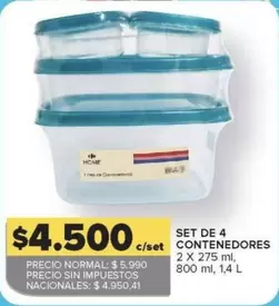 X$ - SET DE 4 CONTENEDORES