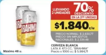 Brahma - CERVEZA BLANCA LATA
