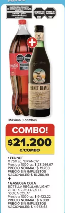 Coca cola - FERNET + GASEOSA COLA