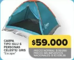 Escape - CARPA TIPO IGLU 6 PERSONAS