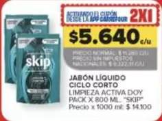 Skip - JABÓN LÍQUIDO CICLO CORTO LIMPIEZA ACTIVA DOY
