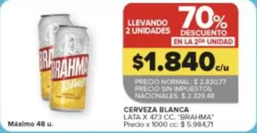 Brahma - CERVEZA BLANCA LATA