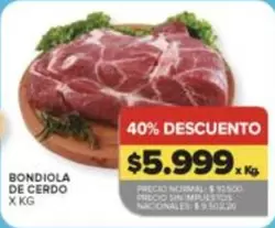 BONDIOLA DE CERDO