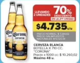 Corona - CERVEZA BLANCA BOTELLA