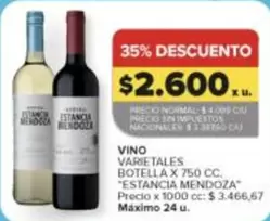 Estancia Mendoza - VINO VARIETALES BOTELLA