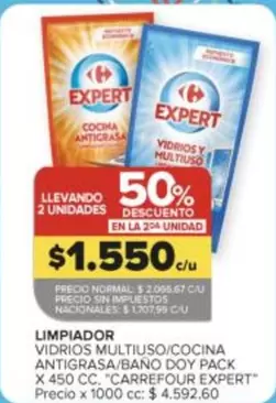 Carrefour - LIMPIADOR VIDRIOS MULTIUSO/COCINA ANTIGRASA/BAÑO DOY PACK