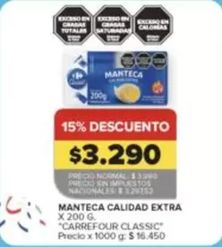 Carrefour - MANTECA CALIDAD EXTRA