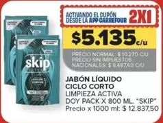Skip - JABÓN LÍQUIDO CICLO CORTO LIMPIEZA ACTIVA DOY PACK