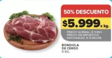 X$ - Bondiola de cerdo
