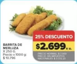 X$ - BARRITA DE MERLUZA