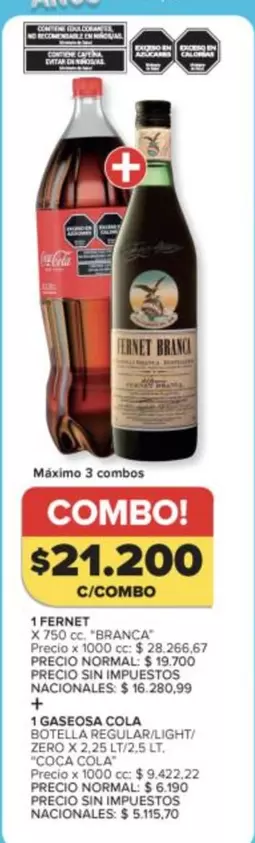 Coca cola - FERNET + GASEOSA COLA