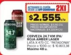 Patagonia - CERVEZA 24.7 KM IPA/ ROJA AMBER LAGER