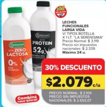 La Serenísima - LECHES FUNCIONALES LARGA VIDA