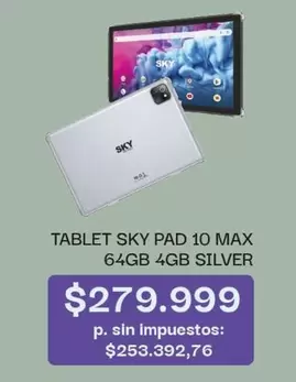 Silver - PAD 10 MAX 64GB 4GB SILVER