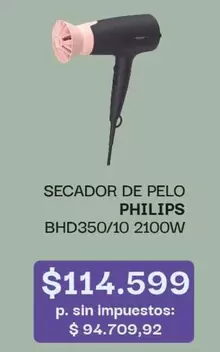 Philips - SECADOR DE PELO BHD350/10 2100W