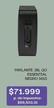 JBL - PARLANTE GO ESSENTIAL NEGRO 5613