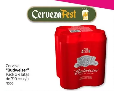 Budweiser - Cerveza "" Pack x 4 latas