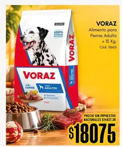 Voraz - Alimento para Perros Adulto x 15 Kg. C
uevoacute;d: 10665