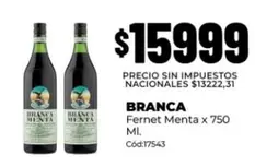 Branca - Fernet Menta x 750 Ml. Cód:17543
