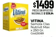 Vitina - Semola Clas Nutrivit Max x 250 Gr. Cód:25089