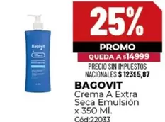 Bagovit - Crema A Extra Seca Emulsión x 350 Ml.