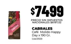 Cabrales - Café Molido Happy Day x 190 Gr.