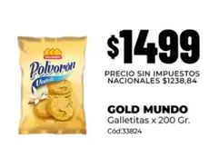 Gold Mundo - Galletitas x 200 Gr. Cód:33824