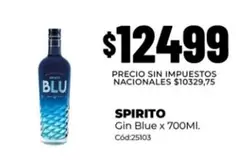 Spirito - SPIRITO Gin Blue x 700Ml. Cód:25103
