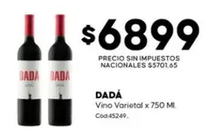 Dada - Vino Varietal x 750 ML. Cod.45249
