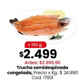 X$ - Trucha semidesespinada congelada