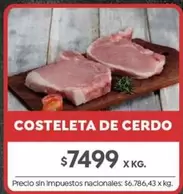 X$ - COSTELETA DE CERDO