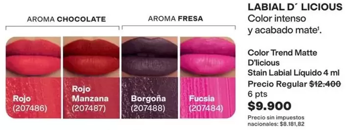 Rojo - LABIAL D'LICIOUS Stain Labial Liquido 4 ml