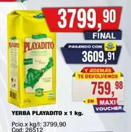 Playadito - YERBA PLAYADITO x 1 kg.