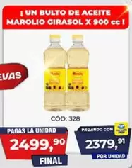 Marolio - UN BULTO DE ACEITE GIRASOL X 900 cc