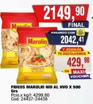 Marolio - FIDEOS NID AL HVO X 500 GRS