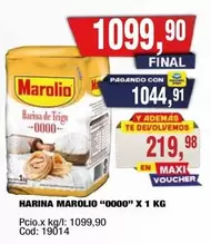 Marolio - HARINA MAROLIO "0000" X 1 KG