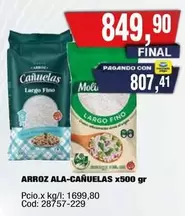 cañuelas - ARROZ ALA-CAÑUELAS x500 gr
