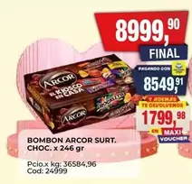 Arcor - BOMBON ARCOR SURT. CHOC.