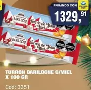 Bariloche - TURRON BARILOCHE C/MIEL X 100 GR Cod: 3351