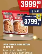 Don Satur - PAN DULCE