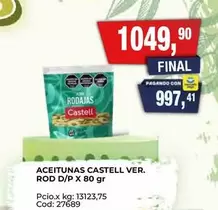 Castell - ACEITUNAS CASTELL VER. ROD D/P X 80 GR