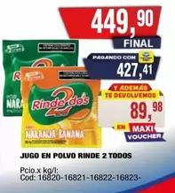 Rinde 2 - JUGO EN POLVO RINDe 2 TODOS