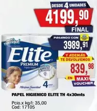 Elite - PAPEL HIGIENICO TH 4x30mts