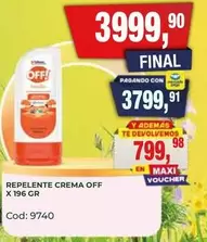 Off - REPENTE CREMA OFF Cod: 9740