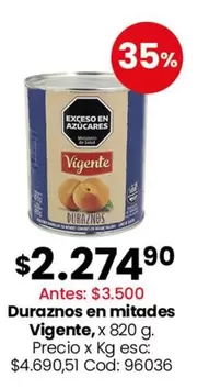 Vigente - Duraznos en mitades