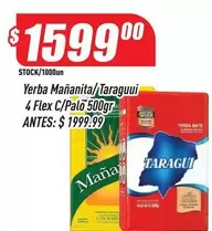Flex - Yerba Mañanita/Taragui 4 C/Palo 500gr