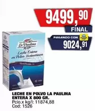 La paulina - Leche Entera en Polvo Instantanea