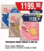 Riera - TOSTADAS X 200 GR